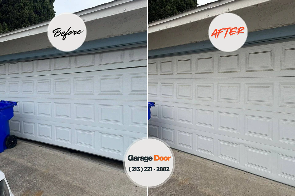 Before and after: garage door repair Montgomeryville, PA